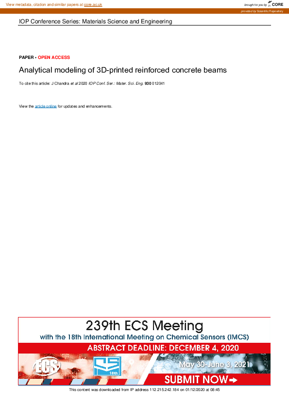 Analytical modeling of 3D-printed reinforced concrete beams
