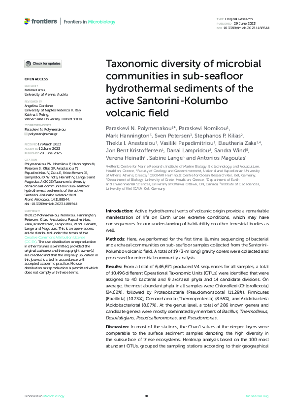 (PDF) Taxonomic diversity of microbial communities in sub-seafloor ...