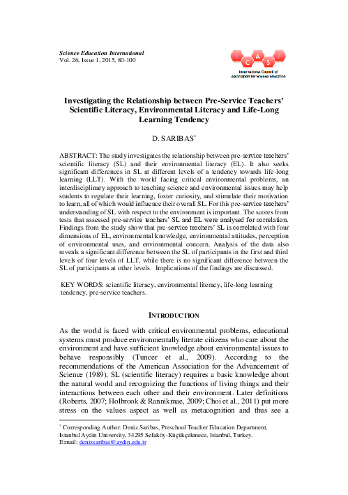 (PDF) Investigating the Relationship between Pre-Service Teachers ...