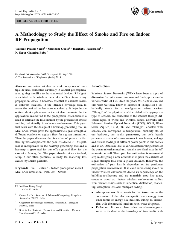 (PDF) A Methodology to Study the Effect of Smoke and Fire on Indoor RF ...
