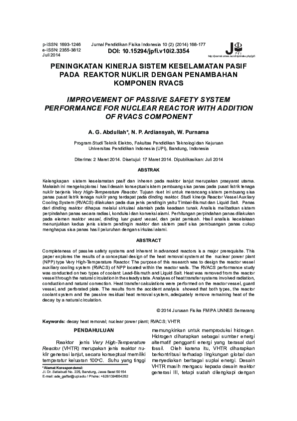 (PDF) Peningkatan Kinerja Sistem Keselamatan Pasif Pada Reaktor Nuklir ...