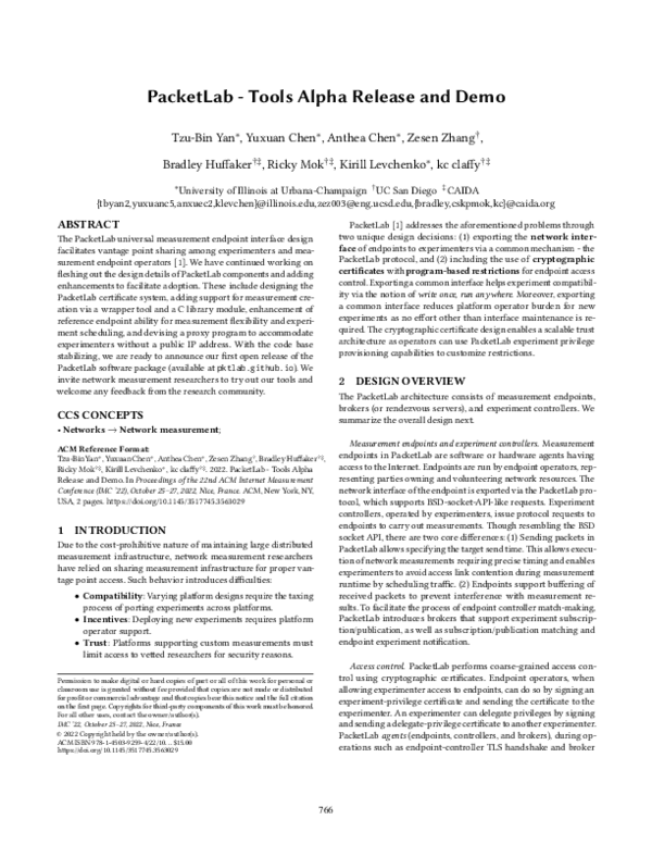 (PDF) PacketLab