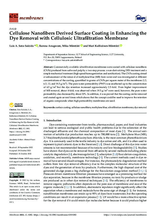 (PDF) Cellulose Nanofibers Derived Surface Coating in Enhancing the Dye ...
