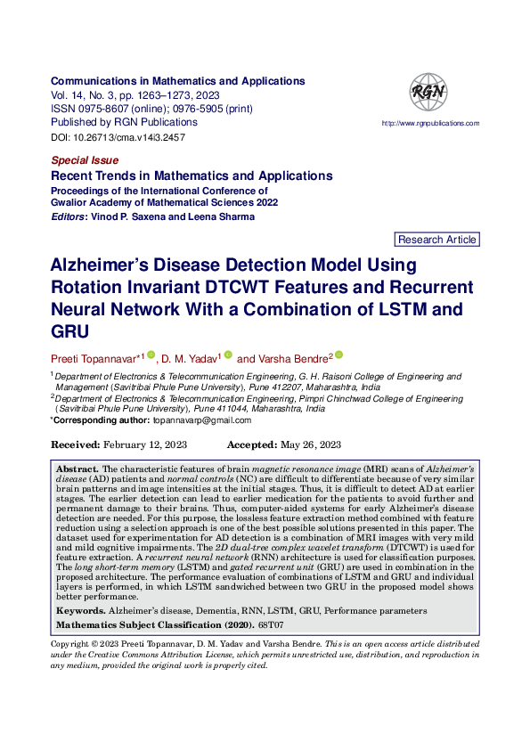 (PDF) Alzheimer’s Disease Detection Model Using Rotation Invariant ...