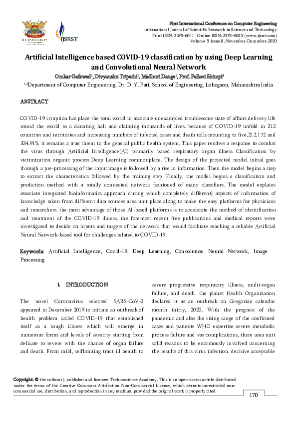 (PDF) Artificial Intelligence based COVID-19 classification by using ...