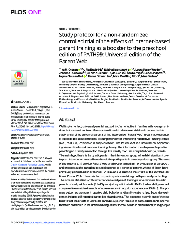 (PDF) Study protocol for a non-randomized controlled trial of the ...