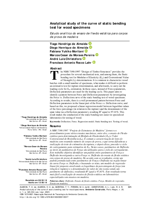 (PDF) Analytical study of the curve of static bending test for wood ...