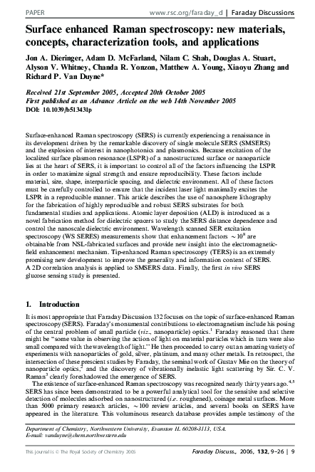 (PDF) Introductory Lecture : Surface enhanced Raman spectroscopy: new ...