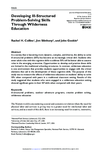 (PDF) Developing Ill-Structured Problem-Solving Skills Through ...
