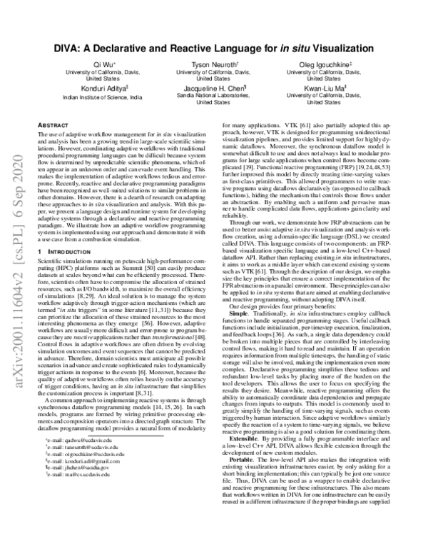 (PDF) DIVA: A Declarative and Reactive Language for in situ Visualization