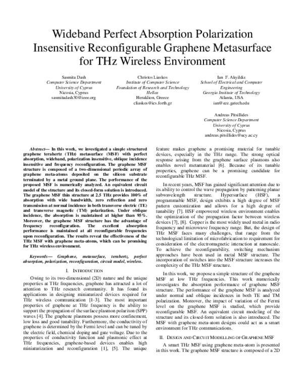 (PDF) Wideband Perfect Absorption Polarization Insensitive ...