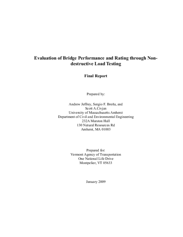 (PDF) Evaluation of Bridge Performance and Rating through Non ...