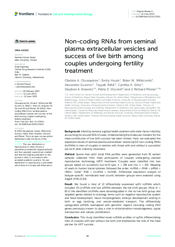 (PDF) Non-coding RNAs from seminal plasma extracellular vesicles and ...