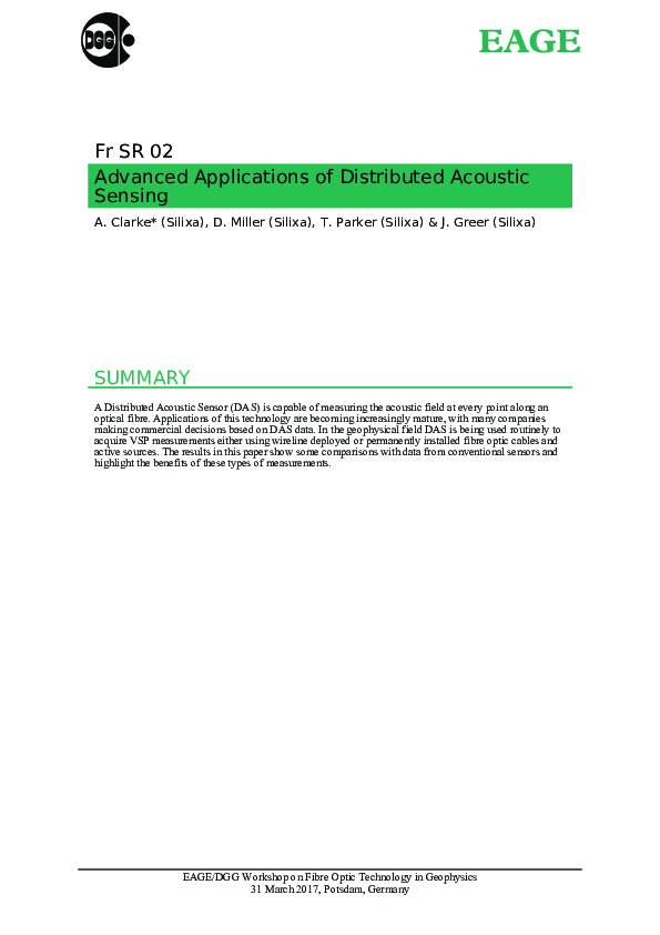 (PDF) Advanced Applications of Distributed Acoustic Sensing