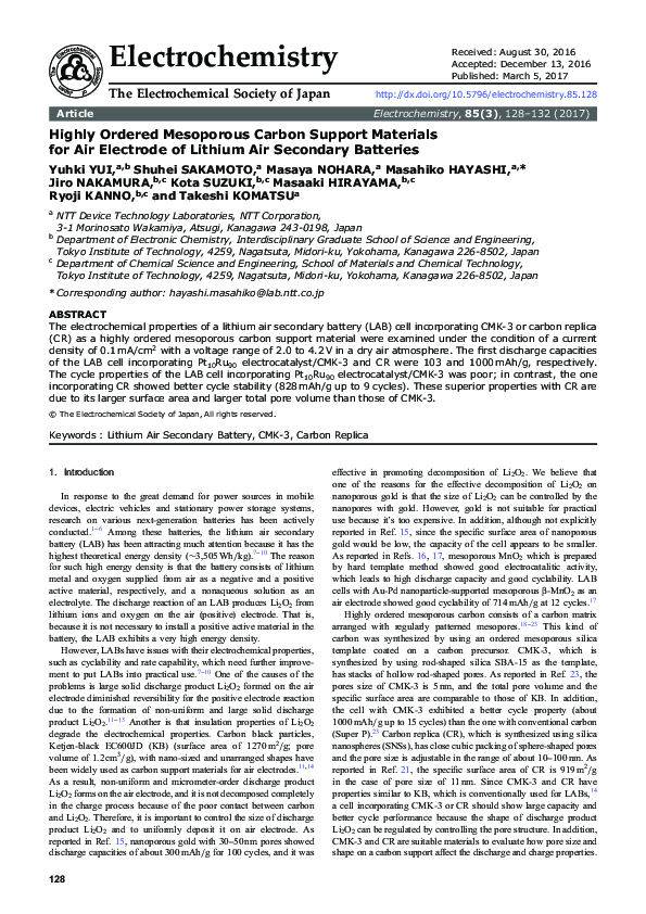 (PDF) Highly Ordered Mesoporous Carbon Support Materials for Air ...