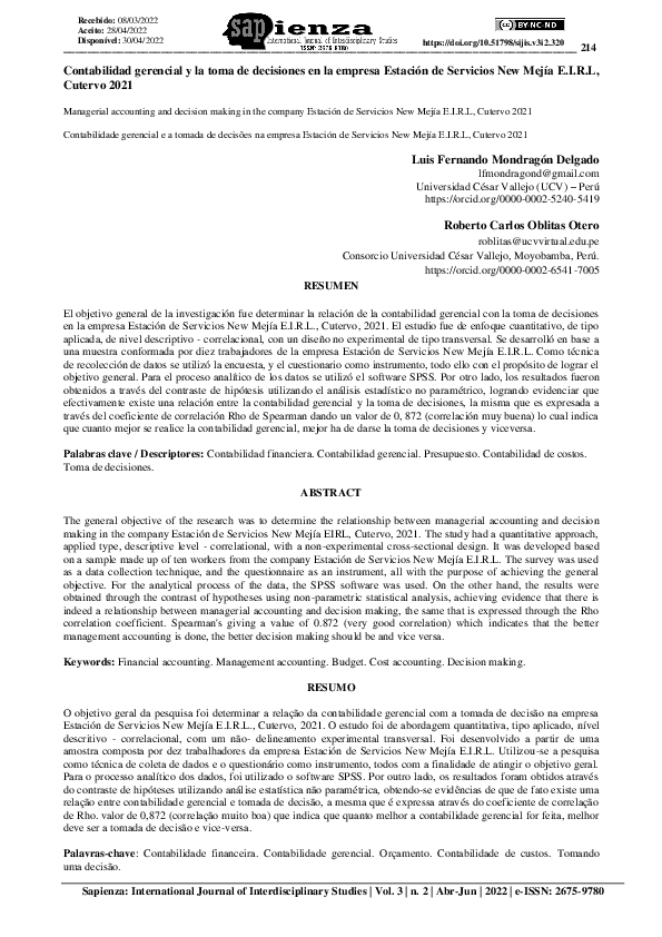 (PDF) Contabilidad gerencial y la toma de decisiones en la empresa ...