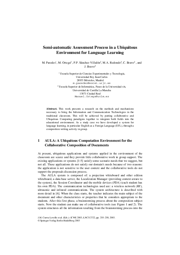 (PDF) Semi-automatic Assessment Process in a Ubiquitous Environment for ...