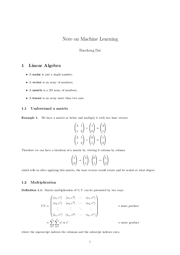 (PDF) Note on Machine Learning