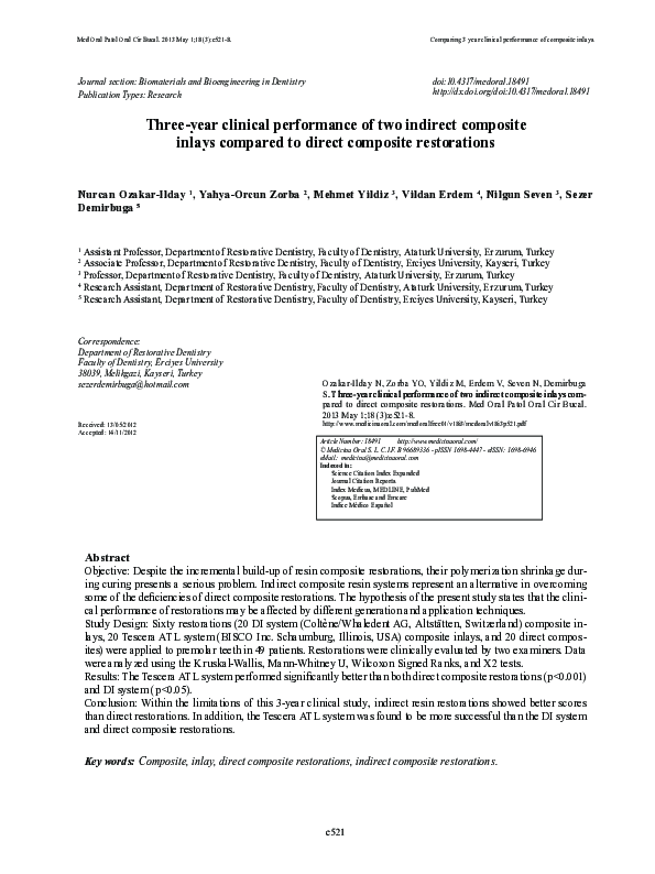 (PDF) Three-year clinical performance of two indirect composite inlays ...