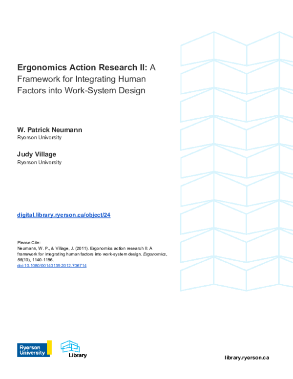 (PDF) A Framework for Integrating Human Factors into Work-System Design