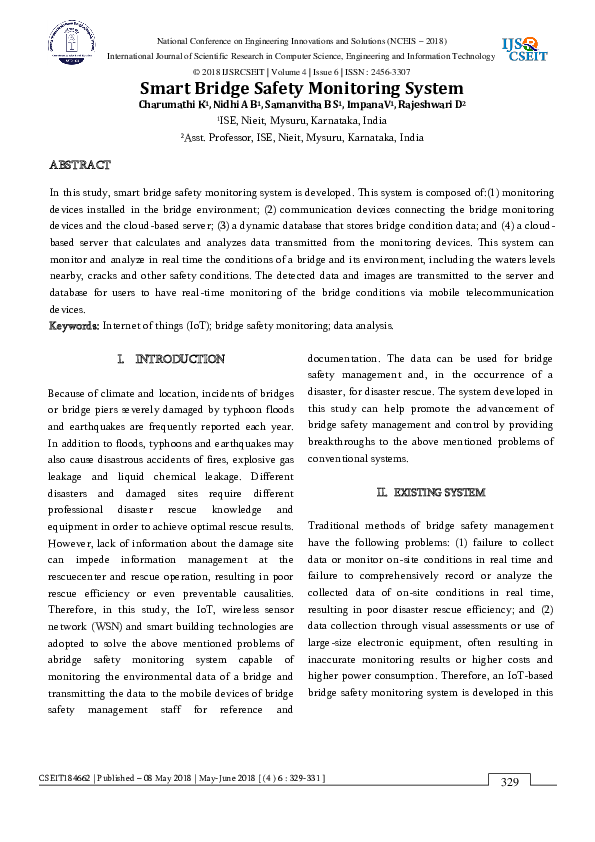 (PDF) Smart Bridge Safety Monitoring System