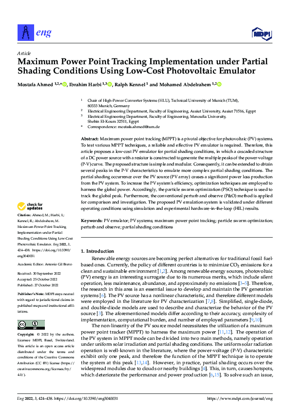 (PDF) Maximum Power Point Tracking Implementation under Partial Shading ...