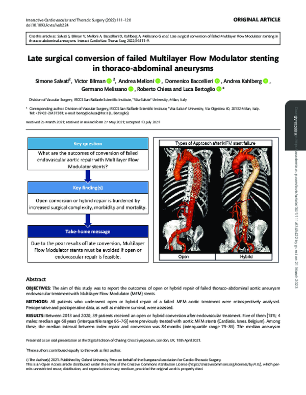 (PDF) Late surgical conversion of failed Multilayer Flow Modulator ...