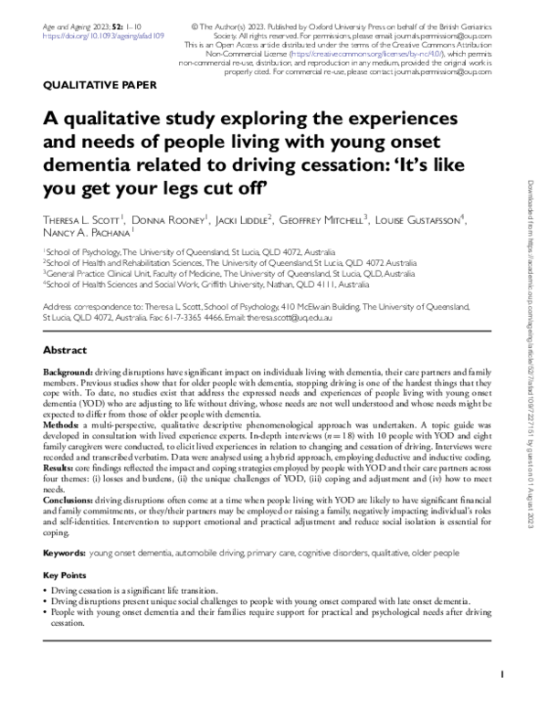 (PDF) A qualitative study exploring the experiences and needs of people ...