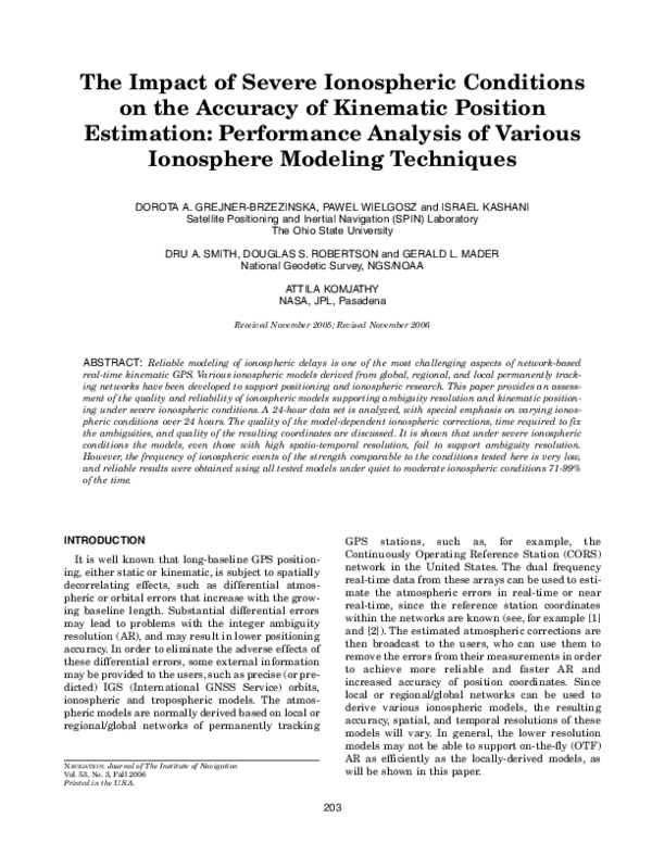 (PDF) The Impact of Severe Ionospheric Conditions on the Accuracy of ...