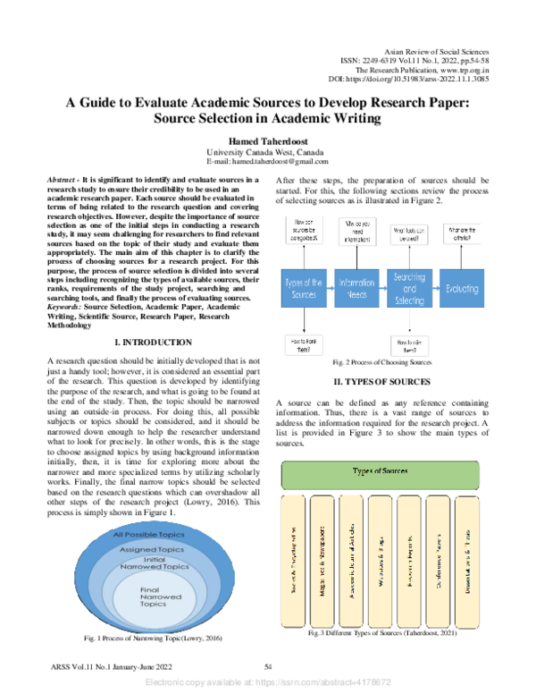 (PDF) A Guide to Evaluate Academic Sources to Develop Research Paper ...