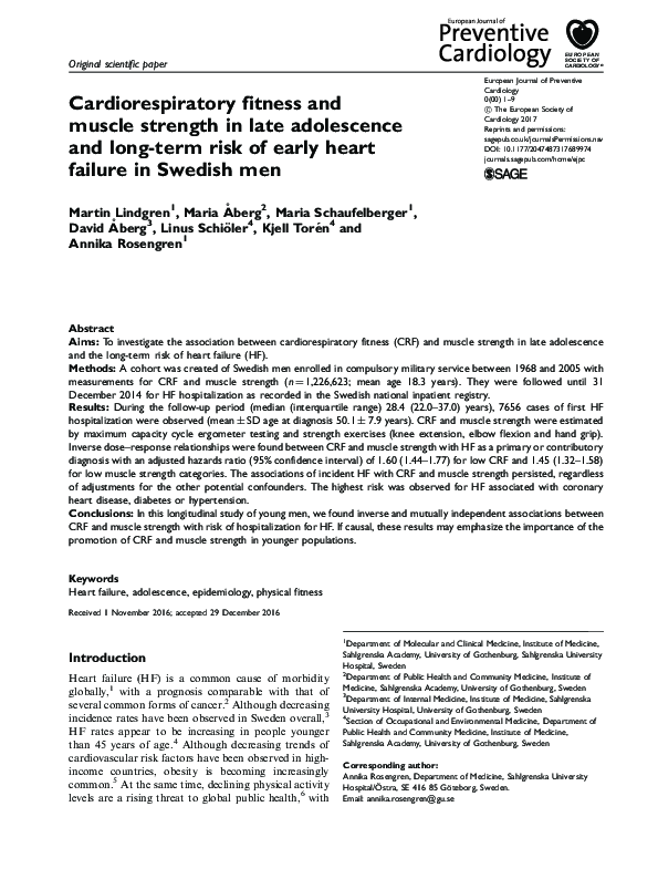 (PDF) Cardiorespiratory Fitness And Muscle Strength With The Prevalence ...