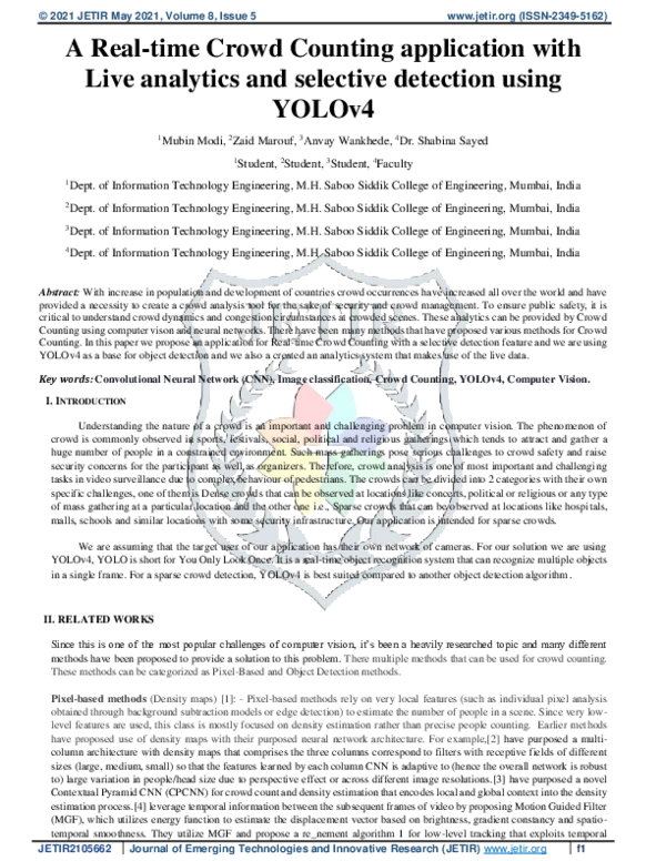 (PDF) A Real-time Crowd Counting application with Live analytics and ...