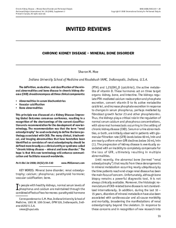 (PDF) Chronic Kidney Disease – Mineral Bone Disorder