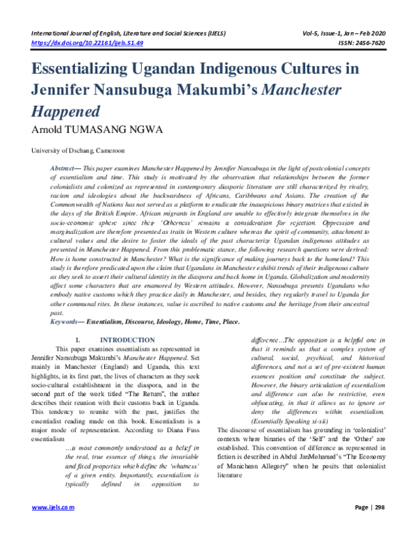 (PDF) Essentializing Ugandan Indigenous Cultures in Jennifer Nansubuga ...