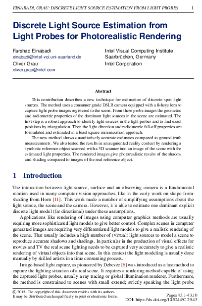 (PDF) Discrete Light Source Estimation from Light Probes for ...