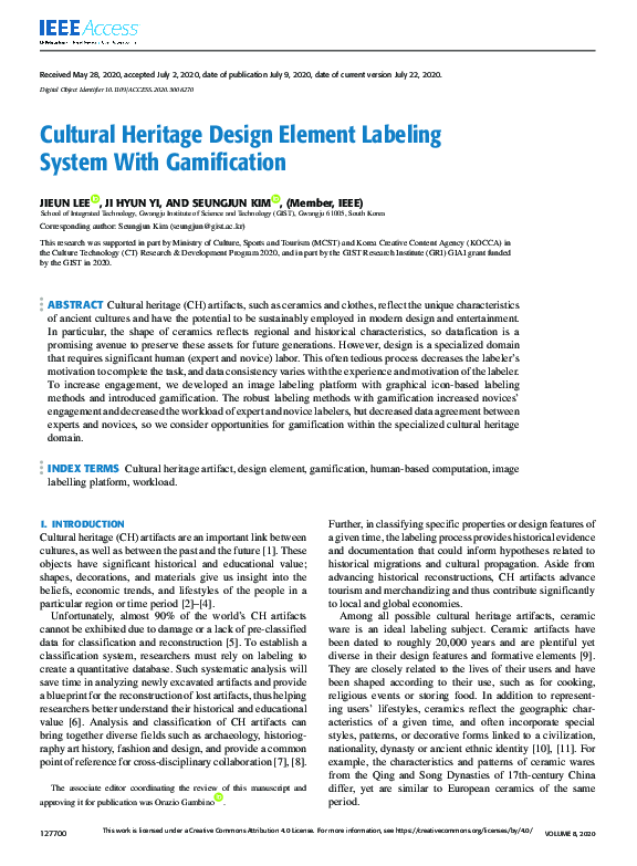(PDF) Cultural Heritage Design Element Labeling System With Gamification