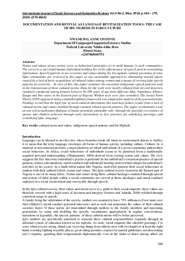 (PDF) Documentation and Revival as Language Revitalization Tools: The ...
