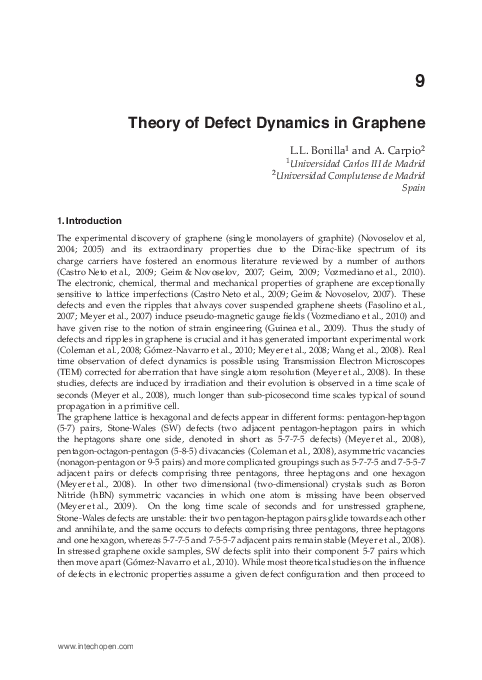 (PDF) Theory of Defect Dynamics in Graphene