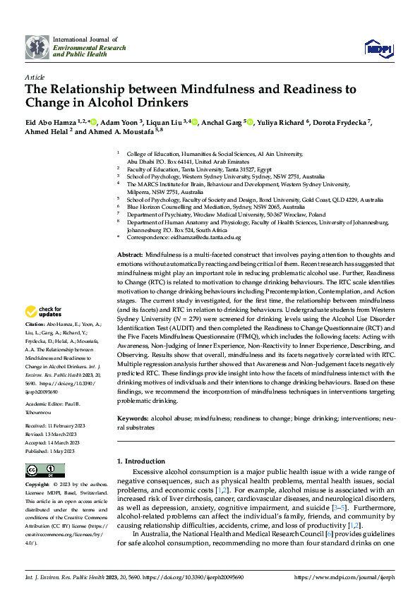 (PDF) The Relationship between Mindfulness and Readiness to Change in ...