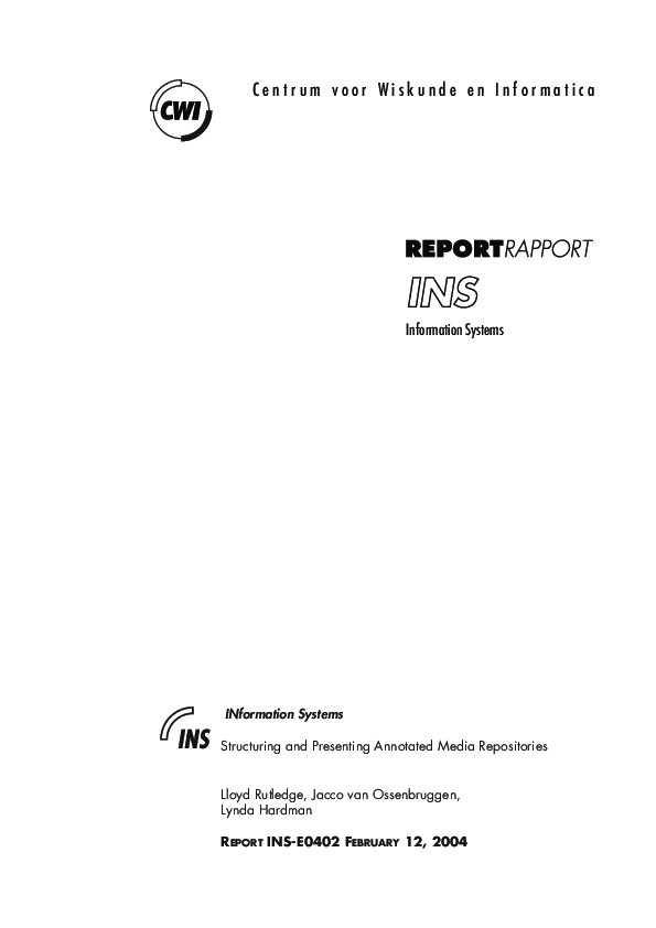 (PDF) Structuring and presenting annotated media repositories
