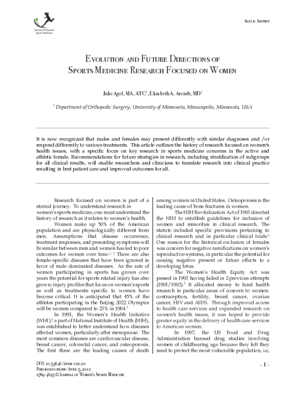 (PDF) Evolution and Future Directions of Sports Medicine Research ...