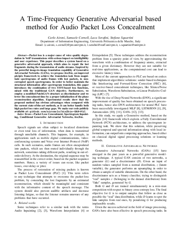 (PDF) A Time-Frequency Generative Adversarial based method for Audio ...