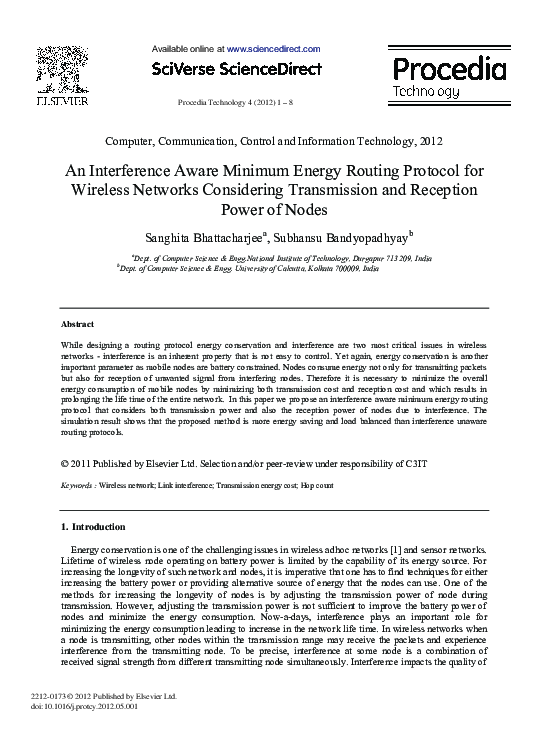 (PDF) An Interference Aware Minimum Energy Routing Protocol for ...