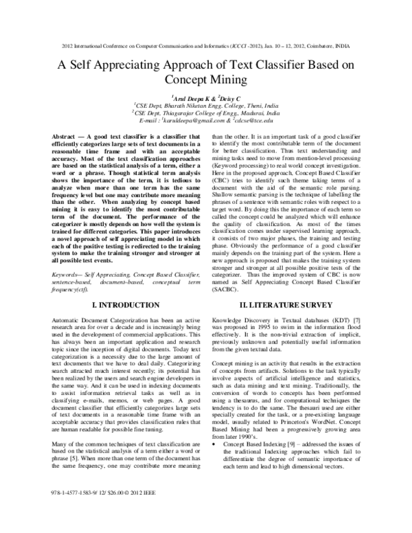 (PDF) A self appreciating approach of text classifier based on concept ...