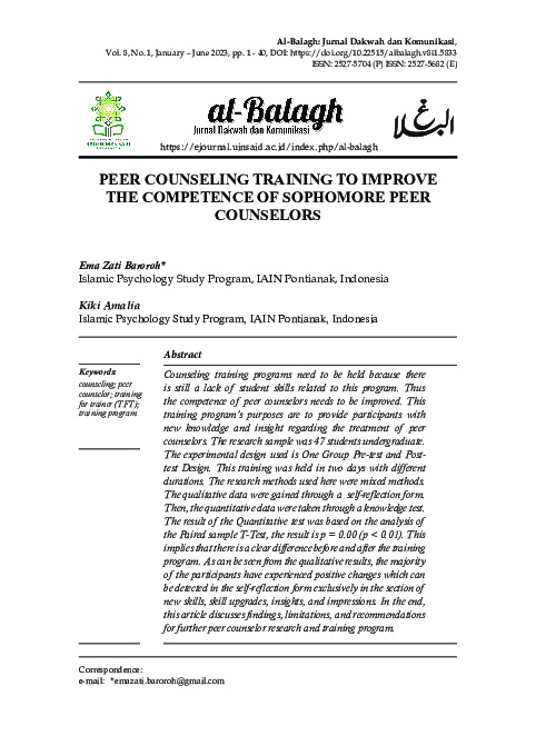 peer counselor training program