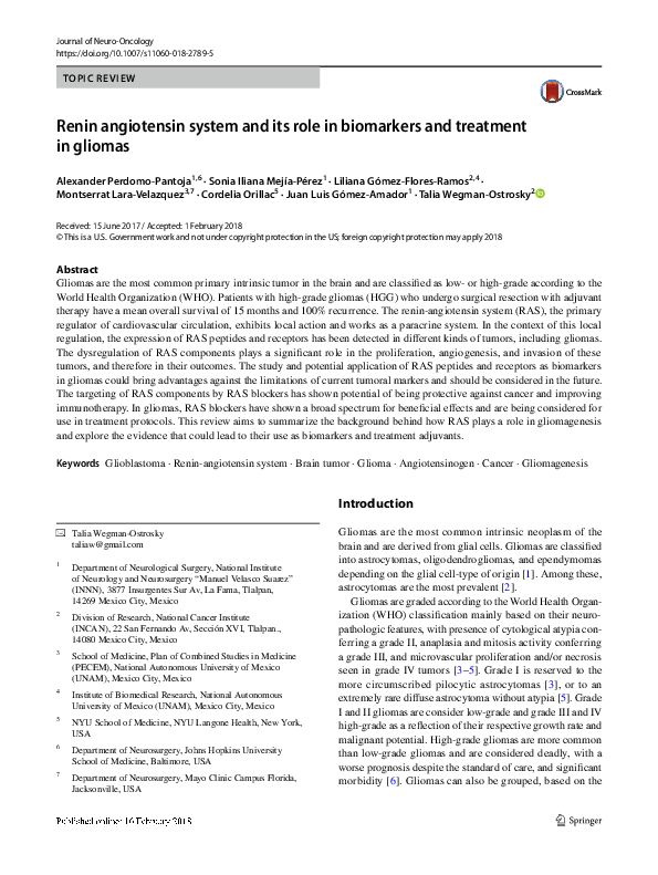(PDF) Renin angiotensin system and its role in biomarkers and treatment ...
