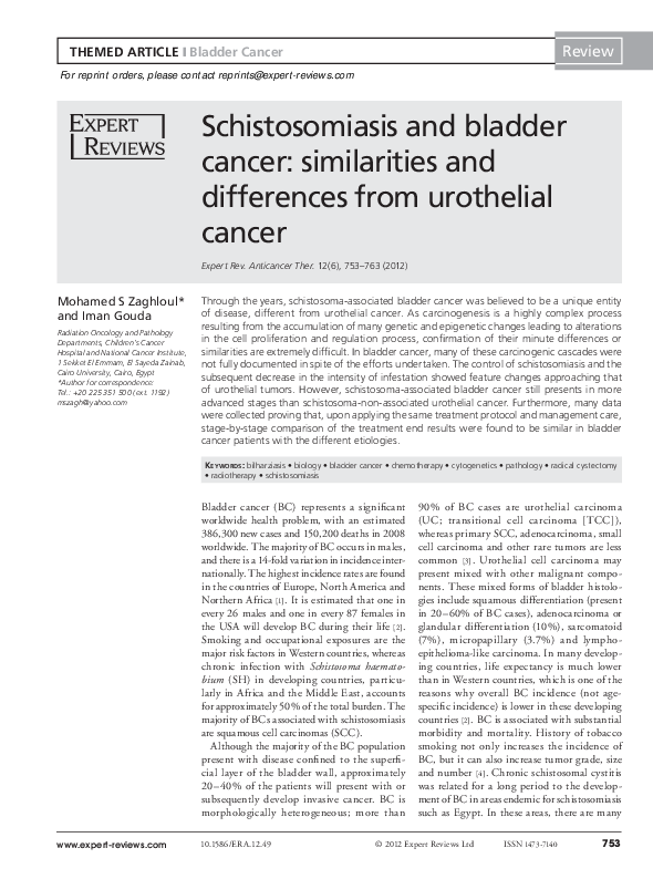(PDF) Urinary biomarkers of non-muscle-invasive bladder cancer: current ...
