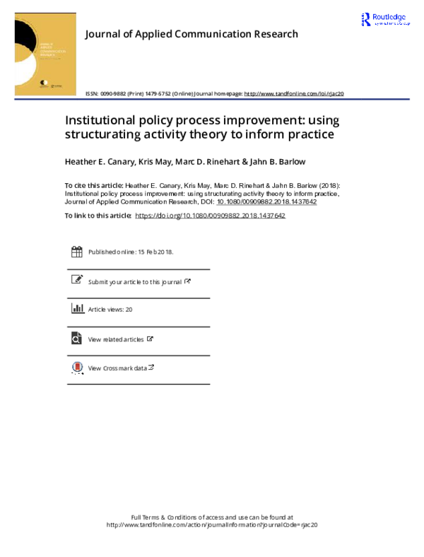 (PDF) Institutional policy process improvement: using structurating ...