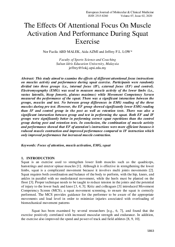(PDF) The Effects Of Attentional Focus On Muscle Activation And ...