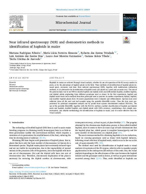 (PDF) Near Infrared Spectroscopy (Nir) and Supervised Classification ...